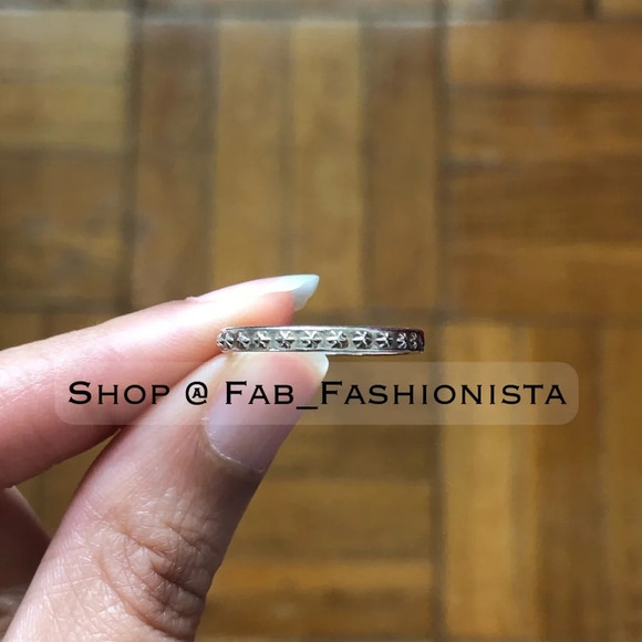 Sterling Silver Stacking Ring with Stars size 8 - Picture 1 of 7